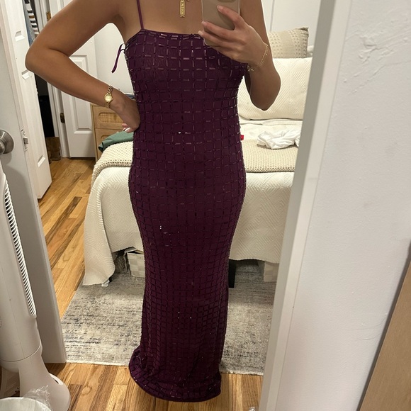 Elegant Purple Women's Dress - Picture 5 of 6